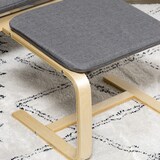 thumbnail of Relaxsessel Set mit Fußhocker Ohrensessel 80x67x99 cm mit Armlehnen Kopfstütze Leinenoptik Grau Holzgestell kompakt fürs Wohnzimmer