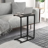 thumbnail of COSTWAY Bijzettafel C-vorm, banktafel met metalen frame, salontafel, laptoptabel, 45,5 x 25,5 x 64 cm (grijs)
