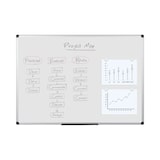 thumbnail of Bi-Office Maya Licht Geruit Gelakt Staal Whiteboard Met Subtiele Aluminium Omlijsting En Pennenbakje, 150x100 cm