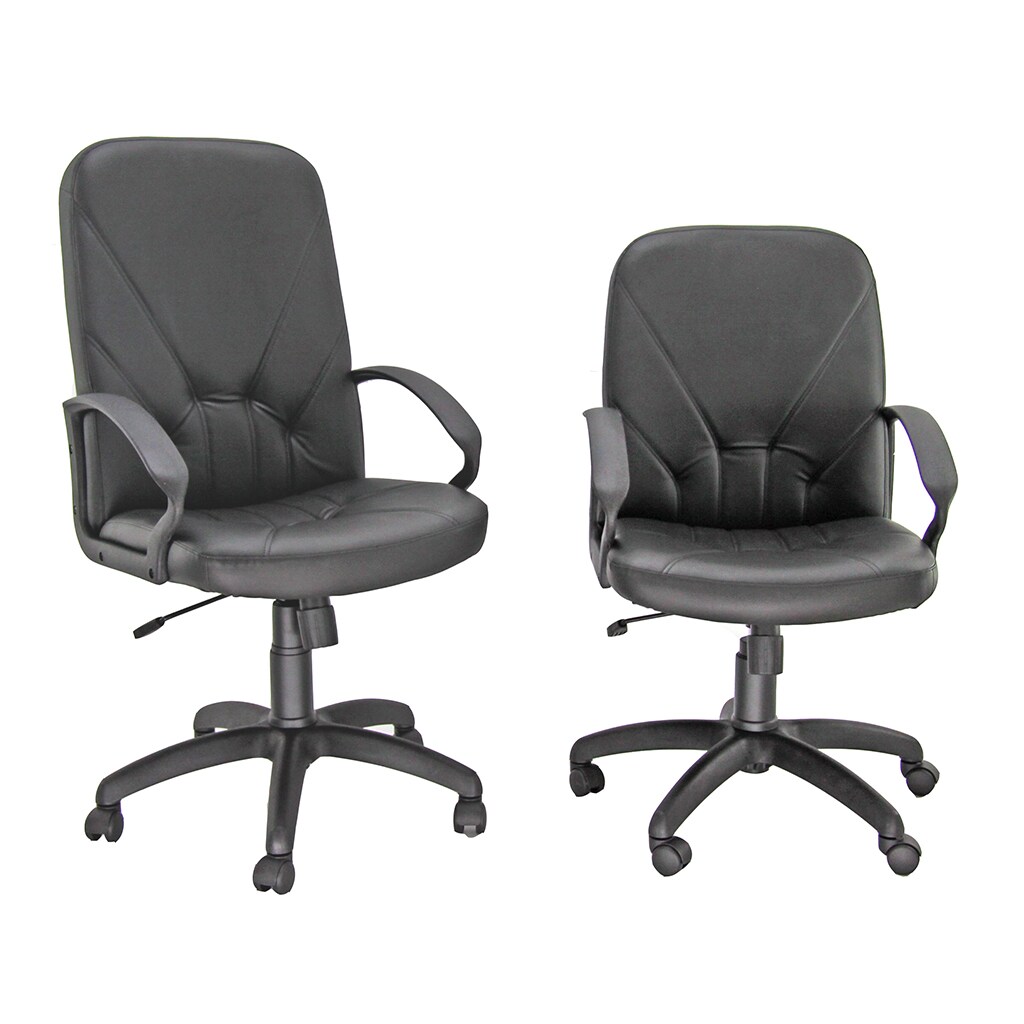 Unisit Poltrona Direzionale Eco Smart schienale basso Dante, rivestimento in similpelle nero. Modello DND/KN