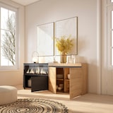 thumbnail of Sideboard, Mobil, Küche, Sideboard, Dielenschrank, 210, 4 Türen, XXL Elektrokamin, Moderner Stil, Eiche und Schwarz _ 417_3