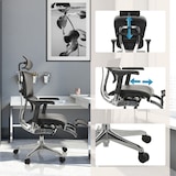 thumbnail of Sedia da ufficio / Poltrona direzionale ERGOHUMAN PLUS LEGPRO GEN2 Pelle con poggiagambe in rete nero hjh OFFICE