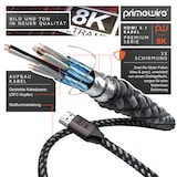 thumbnail of Primewire 8k HDMI Kabel 2.1 UHD II, 8k @ 120 Hz mit DSC, 7680 x 4320, 2k 4k Ethernet, HDR eARC VRR ALLM, kompatibel zu Blu Ray PS4 PS5 - 2 m