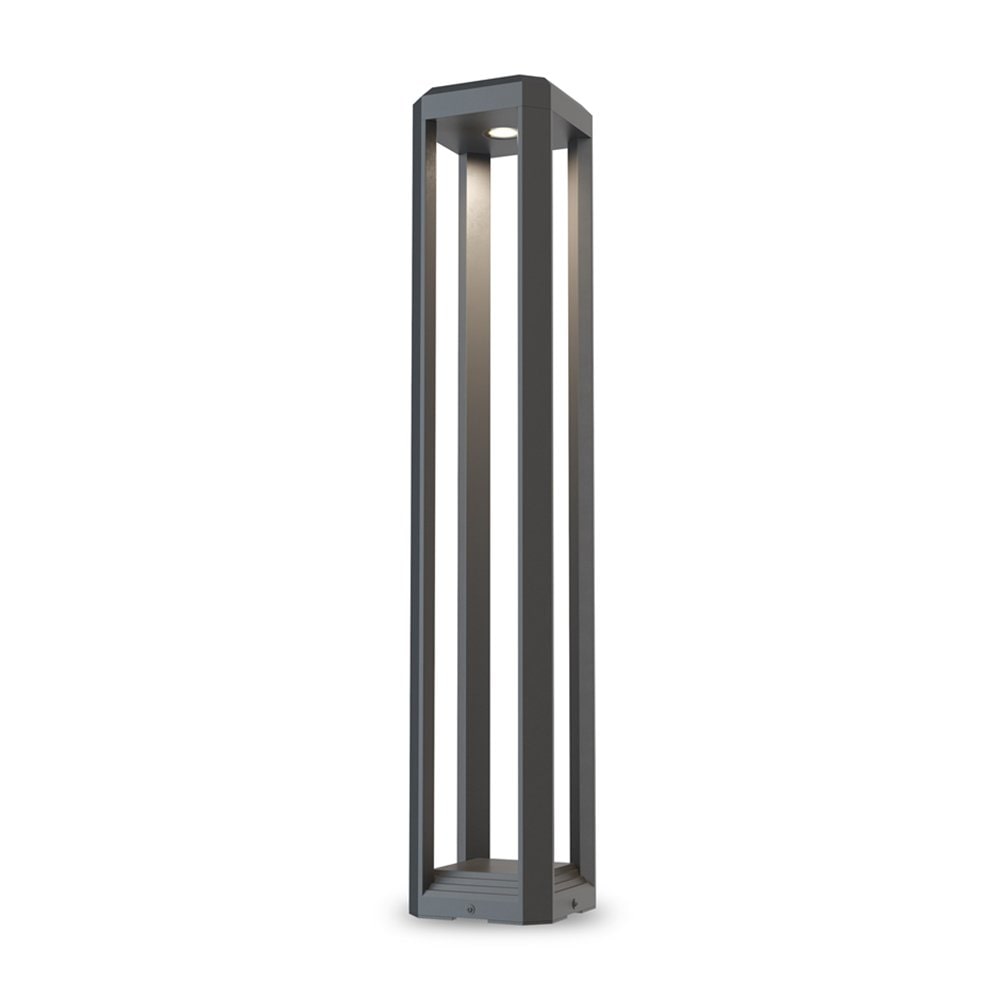 Lampada Da Terra Moderna Da Esterno Alluminio Grigio Luce Led 13W Ip65