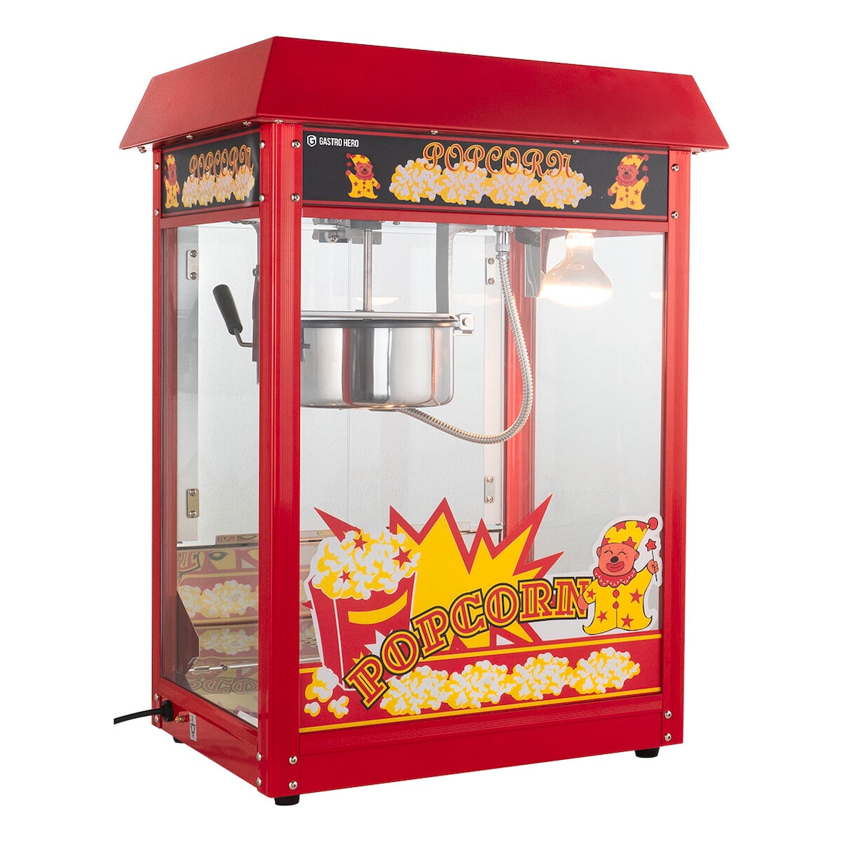 GastroHero Popcornmaschine ECO – 5 kg/h Leistung, 1 Kessel, langlebiges Edelstahlgehäuse