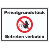 thumbnail of Privatgrundstück Betreten verboten Aufkleber mit Symbol kein Zutritt A7 (74x105mm)