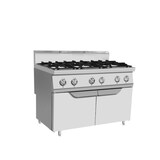 thumbnail of Cucina a Gas 6 fuochi su mobile, potenza termica Kw 42,00, dim.mm.1200x700x1085h - mod. TCF480-000800