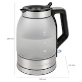 thumbnail of Proficook WKS 1215G Hervidor Agua Eléctrico, 1,7 L, sin BPA, Resistencia Oculta, Inalámbrico, Apagado Automático, Retroiluminado, Plata, 2200W