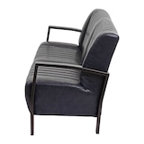 thumbnail of 2er Sofa HWC-H10, Couch Zweisitzer, Metall Kunstleder Industrie-Design ~ vintage grau