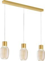 thumbnail of Lapo LED-Pendelleuchte, 36 W, 3900 lm, 3000 K warmweiß, Metallrahmen und cognacfarbenes Borosilikatglas, stufenlos dimmbar - Lapo