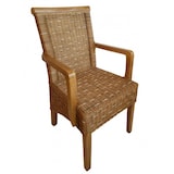 thumbnail of Esszimmer Stühle Set mit Armlehnen 4 Stück Rattanstühle braun Perth Korbstuhl Sessel nachhaltig : ohne Sitzkissen