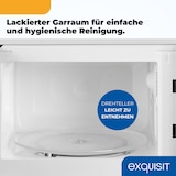 thumbnail of Exquisit Mikrowelle 20L, 700 Watt, 25,5cm Drehteller, 5 Leistungsstufen, Timer, Auftaufunktion, 2 Drehregler, MW 802 silber