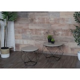 thumbnail of Salontafel set HWC-L37, salontafel bijzettafel loungetafel, metaal hout ~ eiken grijs look