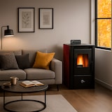 thumbnail of Poêle à granulés étanche Anita 9,4 kW Bordeaux Sannover + Kit d’installation Complet