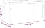 thumbnail of vidaXL Esstisch Corona Grau 160x80x75 cm Massivholz Kiefer