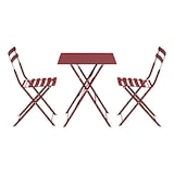 thumbnail of Gartenbistrotisch und 2 Klappstühle Lila
