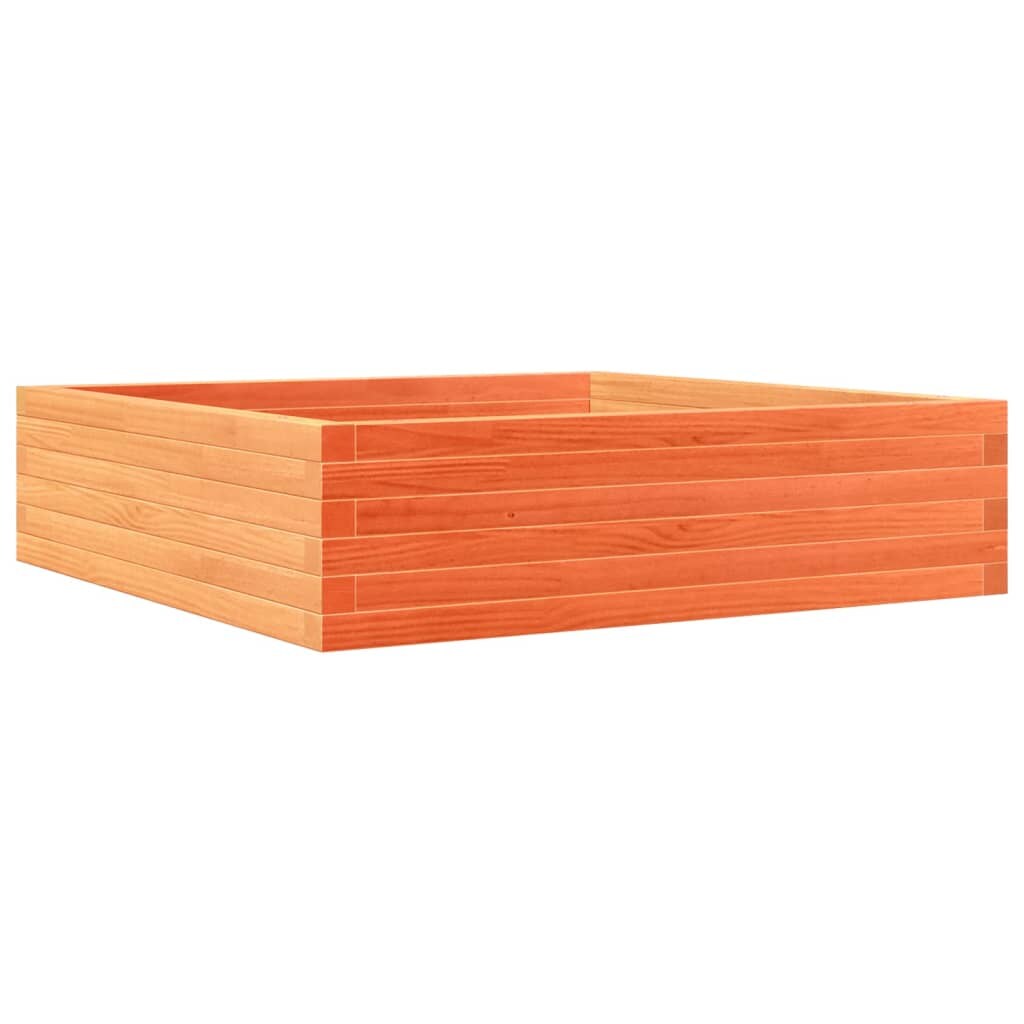 Helloshop26 - Fioriera rialzata per piante fiori patio giardino finitura a cera 90 x 90 x 23 cm legno di pino massiccio marrone 02_0038527