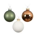 thumbnail of 16 Weihnachtskugeln Glas 8cm glänzend Christbaumkugeln Weihnachtsbaumkugeln Groß Christbaumschmuck Weihnachtsbaumschmuck Deko Grün Brandy Braun Mix