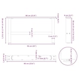 thumbnail of vidaXL Couchtischbeine Schwarz 2 Stk. 60x(30-31) cm Stahl