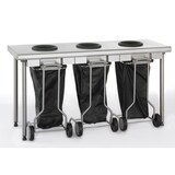 thumbnail of Tournus afvalsorteertafel met 3 schachten inclusief mobiele prullenbak
