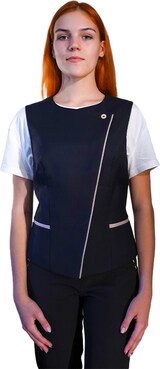 thumbnail of Gilet da donna Raputa con girocollo. Tessuto: 60% poliestere, 35% cotone, 5% elastan, foderato, taglia S