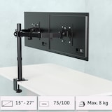 thumbnail of SVITA MOKPO Monitorhalterung 2 Monitore 15-27 Zoll Tisch Höhenverstellbar mit Neigung VESA 75/100 Schwarz