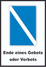 thumbnail of Ende eines Gebots oder Verbots Symbol und Text A3 (297x420mm)