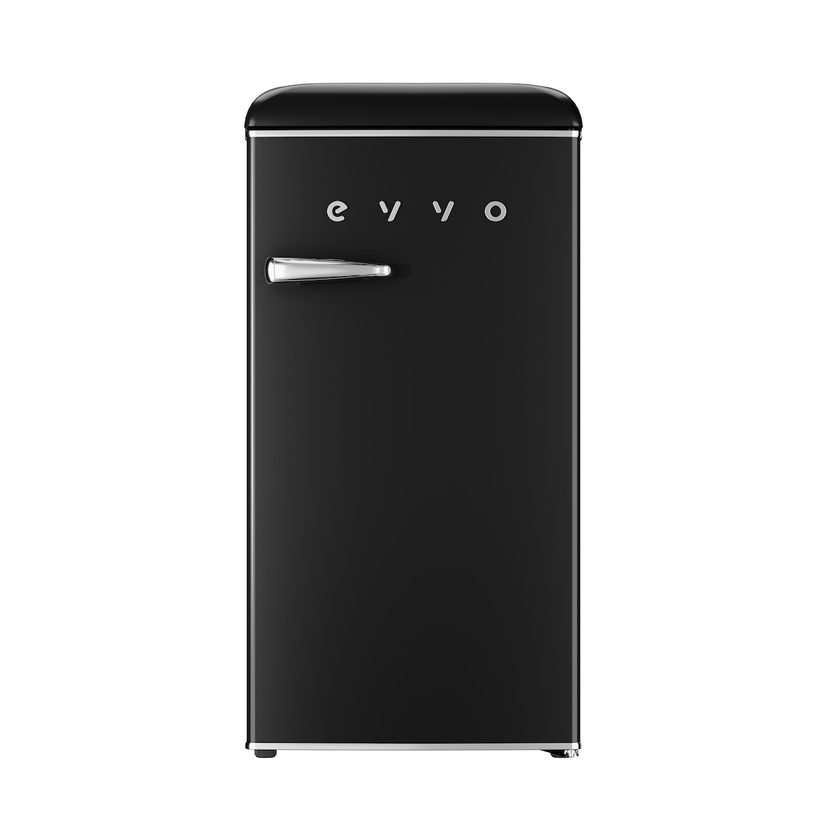 EVVO Frigorífico Mini F26 Retro Negro, 95 l, diseño vintage, bajo consumo, silencioso