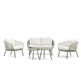 thumbnail of Set da giardino in resina e acciaio con cuscini 10 cm, Elegante salotto da esterno per terrazze, verande, giardino - Bellagio - Verde