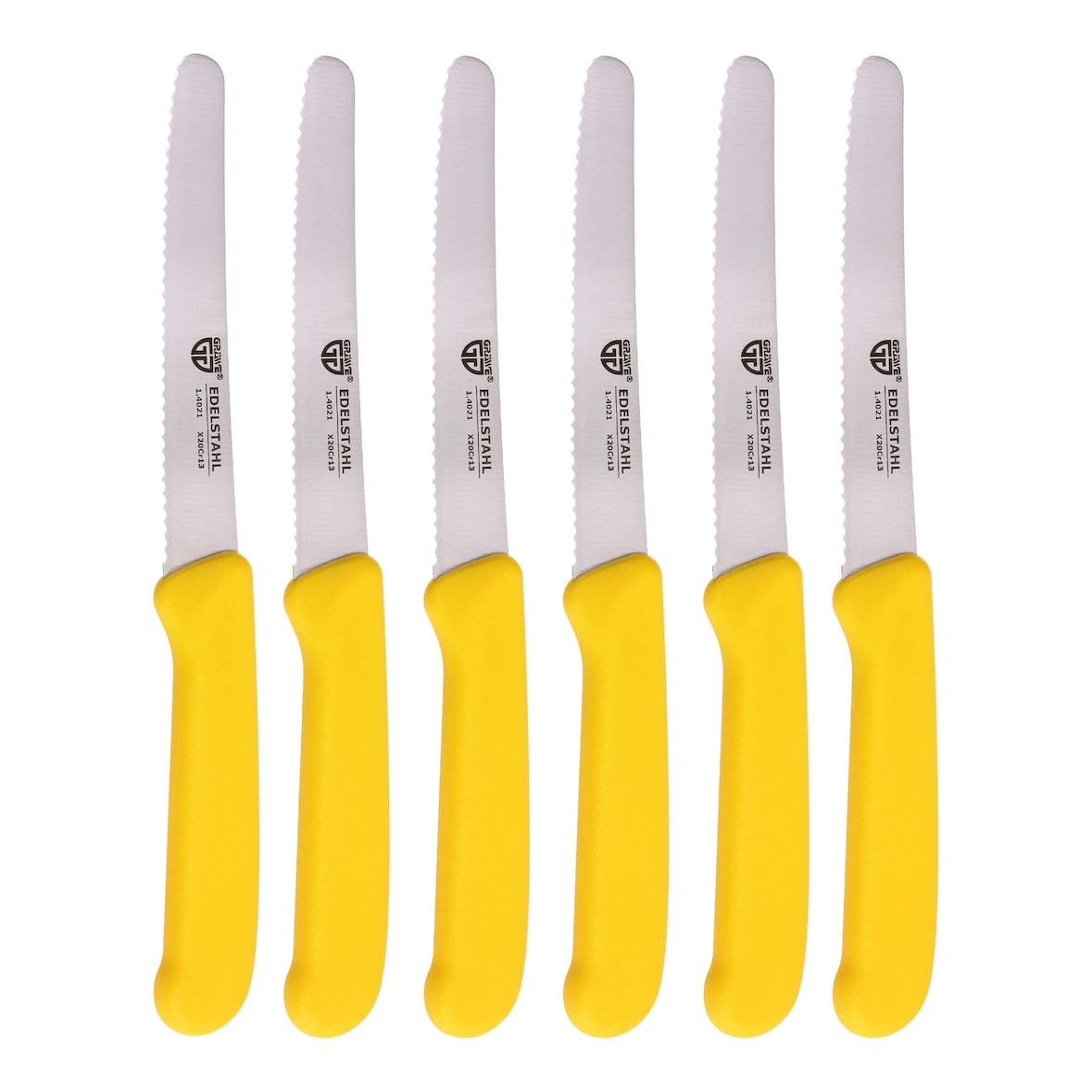 GRÄWE Tafel- Brötchenmesser / Frühstücksmesser Set gelb