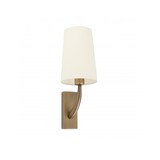 thumbnail of rem, applique in metallo ottonato con paralume in tessuto beige, faro barcelona