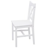 thumbnail of 4er-Set Esszimmerstuhl | HxBxT 86x40x42cm | Sitzhöhe 45cm | Massiv-Holz Landhaus | Weiß | Lehnstuhl Küchenstuhl Stuhl