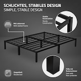 thumbnail of ML-Design Metallbett 160x200 cm Schwarz | Stahlrahmen mit Lattenrost, robustes Doppelbett, Ehebett, Jugendbett, Gästebett