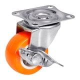 thumbnail of PRIOstahl 2 Lenkrollen + 2 Bremsrollen 38mm Orange Rollen Möbelrollen Spurlos & Leise Premium