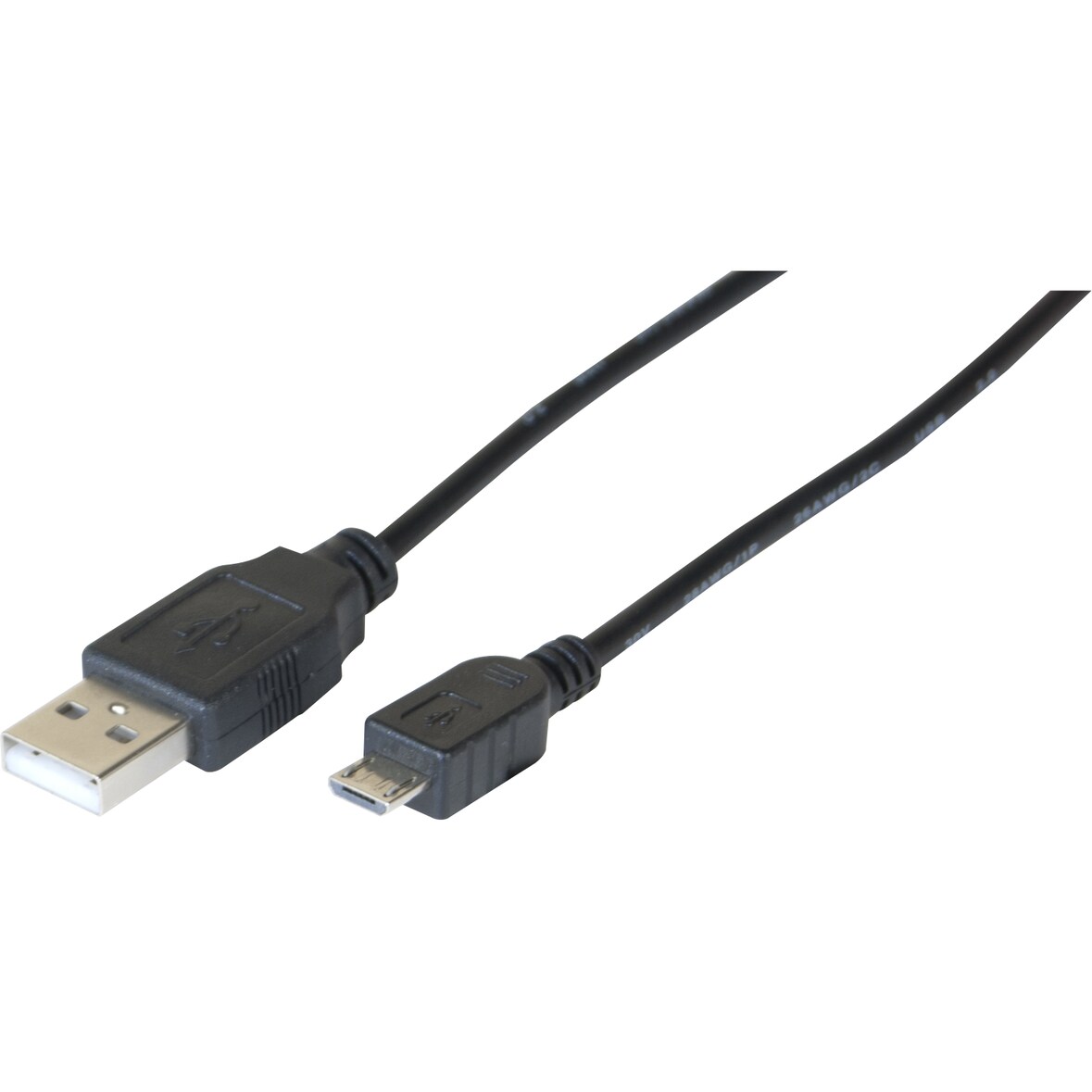 GENERIQUE Cordon  eco USB 2.0 A / MICRO B noir - 1 m