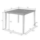 thumbnail of tectake Table en rotin Tarent 93,5 x 93,5 x 75 cm - gris - 404802