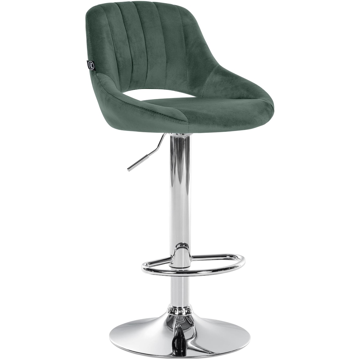 Banco alto Milet Veludo verde/cromo