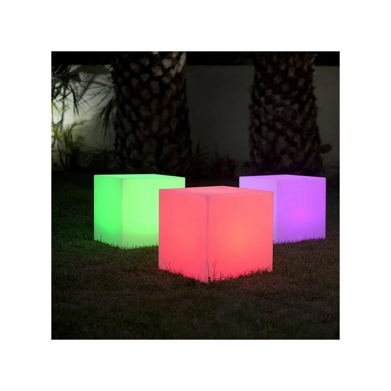 Cube Lumineux Tabouret sans Fil - Carry 40 cm - Lumisky