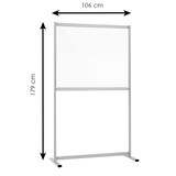 thumbnail of Cloison fixe Plexiglass Rigide Transparent cadre alu H 179 x L 106 cm