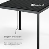 thumbnail of LuminaHaven Pavillon 3x3 m verzinktes Lamellen-Stahldach schützt vor Sonne, Regen und Wind Schwarz