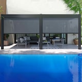 thumbnail of Pérgola bioclimática independiente de 3 x 6 m con 4 toldos grises