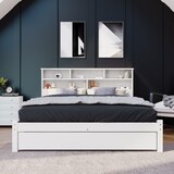 thumbnail of Doppelbett 140x200 cm aus Massivholz mit Schubladen – Stauraum Kopfteil, Weiß, stabil, funktionales Design für Jugendliche und Erwachsene