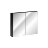 thumbnail of Armoire de toilette avec miroir 80 cm 2 portes finition noir mat Santa Fe Black