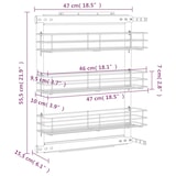 thumbnail of vidaXL Draadmand uittrekbaar 3-laags 47x15,5x55,5 cm zilverkleurig