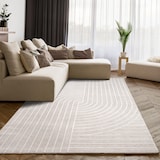 thumbnail of Teppich Kurzflor Abstrakt Wohnzimmer schmutzabweisend Creme  160x220 | 75% Polyester, 25% Polypropylen | Florhöhe: 10 mm | pflegeleicht