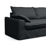 thumbnail of Sofá en tela de lino mestizo, 3 plazas, gris marengo