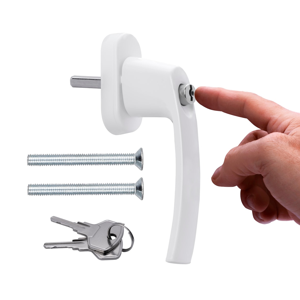 Abschließbarer Fenstergriff Aluminium Terrassentür Griff Balkontürgriff Fenstergriff weiß Griff für Fenster Balkontür Einbruchschutz Druckknopf