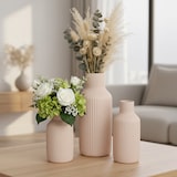 thumbnail of Relaxdays Vasen 3er Set, Blumenvasen, 3 versch. Größen, Frisch- & Trockenblumen, Dekovase aus Keramik, Tischdeko, beige