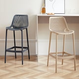 thumbnail of Gasfrit - Hoher Barhocker aus braunem Polypropylen 450 x 450 x 980 mm