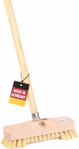 thumbnail of Schrubber mit Bart 22cm Breit mit Holzstiel lackiert Schrubberbürste NaturFibre Scheuerbürste Stiel Bürste